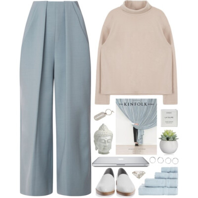 A fashion look from January 2016 featuring see through tops, blue pants and white shoes. Browse and shop related looks.