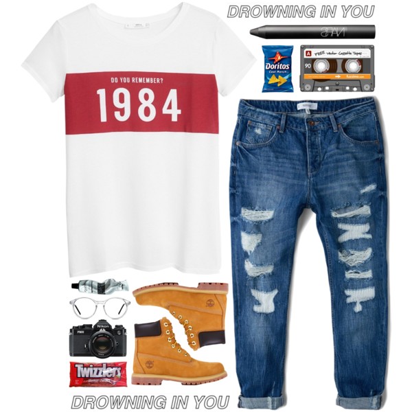 #329 &amp;quot;No road is long with good company&amp;quot; - Turkish Proverb ☆ ☆ ☆ ☆ ☆ [ #tshirt #shirt #redwhite #mangotshirt #timberland #boots #rippedjeans #mango #jeans #organized #clean #fashion #winter #winterstyle #winter2016 @polyvore @polyvore-editorial ]