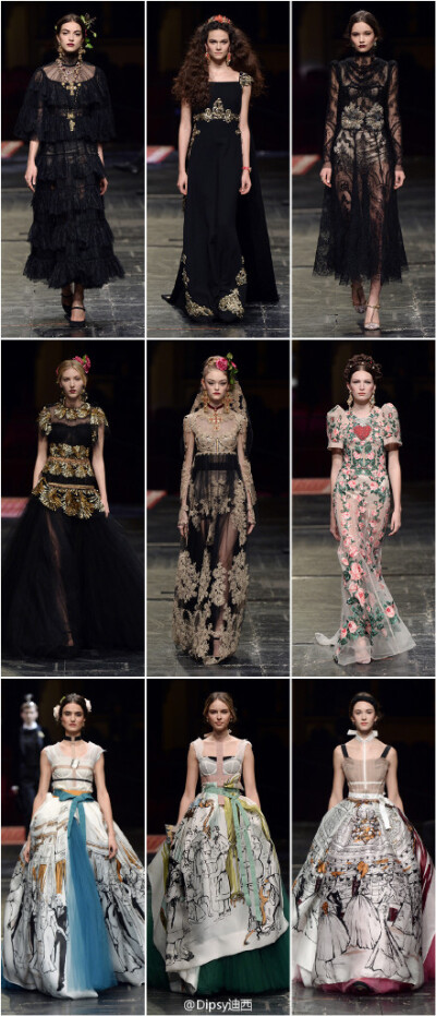 Dolce &amp;amp; Gabbana Alta Moda S/S 2016｜高级定制届最神秘且浮夸的Dolce&amp;amp;Gabbana 16春夏高定终于揭开神秘面纱，这季主题为“歌剧”，选址意大利音乐象征地的米兰La Scala歌剧院进行发布，一切与音乐,…