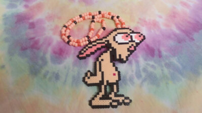 Ren from Ren &amp;amp; Stimpy Kandi Perler Necklace