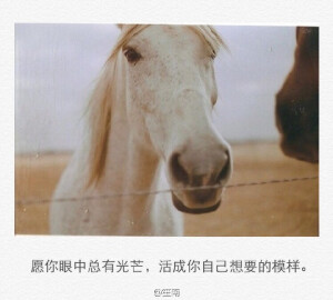 愿你眼中总有光芒，活成你自己想要的模样。