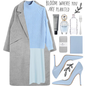 A fashion look from January 2016 featuring jersey dress, long sweaters and bunny coat. Browse and shop related looks.