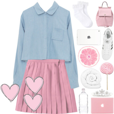 #cute #sweet #girly #pinkandblue #blueandpink #pink #blue #pleated ~~~~~~~~~~~~~~~~~~~~~~~~~~~~~~~~~~~~~~~~~~ Join my group at: http://www.polyvore.com/item_pattern_colour_week/group.show?id=197246