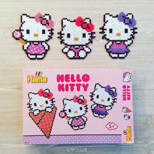 #拼豆成品# Hello Kitty变装 ins：kittybeads