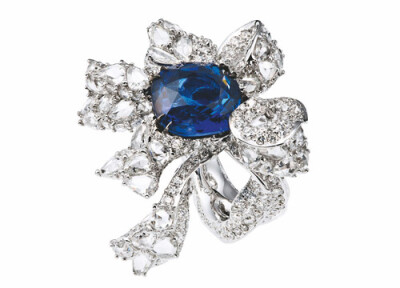 Cindy Chao The Art Jewel White Label 缎带系列 蓝宝石缎带戒指