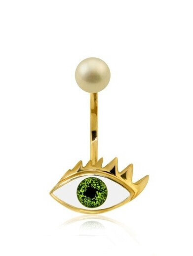 DELFINA DELETTREZ 闪光眼镜&amp;amp;珍珠单耳环