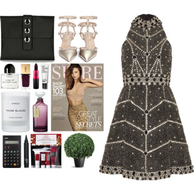 A fashion look from February 2016 featuring short dresses, leather shoes and leather purse. Browse and shop related looks.