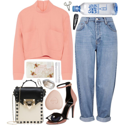 A fashion look from January 2016 featuring pink shirts, boyfriend jeans and leather sole shoes. Browse and shop related looks.