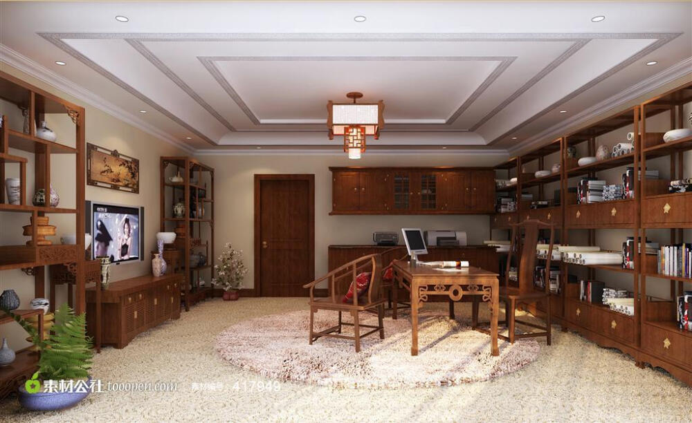 中式空间奢华高档实木风格家装客厅设计
