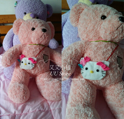 手工钩针勾花毛线针织 hello kitty 凯蒂猫 背包斜挎包零钱收纳包 手作森系甜美可爱