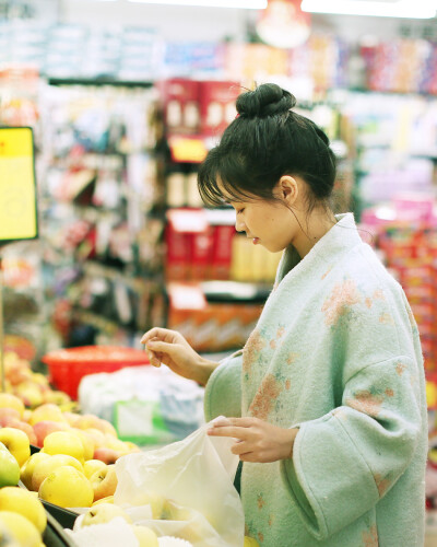 北冥有渔原创文艺冬季新款毛呢大衣女短款和风印花外套羊圈呢上衣