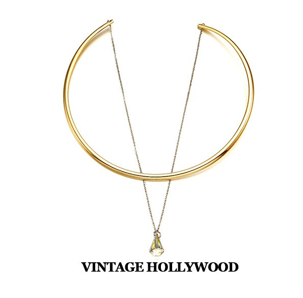 代购 正品代购VINTAGE HOLLYWOOD－Crystal Drop Choker水滴项链