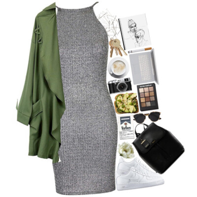 A fashion look from February 2016 featuring short dresses, green jacket and leather shoes. Browse and shop related looks.