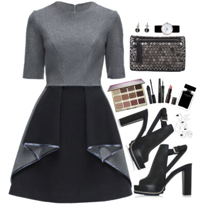 A fashion look from February 2016 featuring short dresses, leather sandals and black purse. Browse and shop related looks.