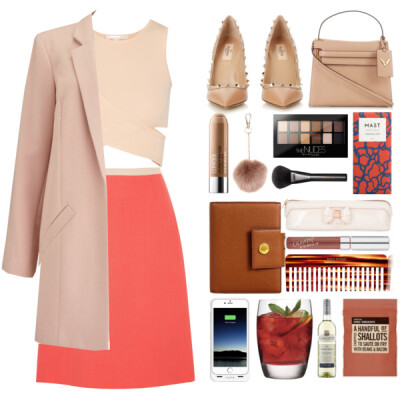 A fashion look from March 2016 featuring pink shirt, Miss Selfridge and red skirt. Browse and shop related looks.