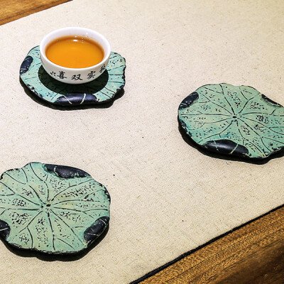 古朴荷叶杯垫