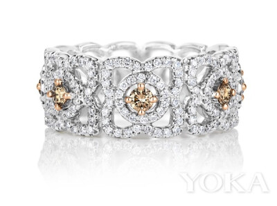 DE BEERS CHAMPAGNE LOTUS BAND褐钻莲花戒环 59000元