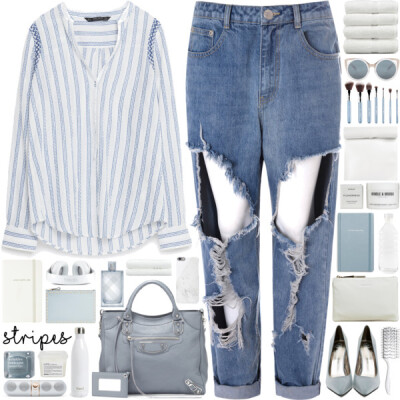 #stripes #polyvorecontest #polyvore #stripeshirt #stripe #spring #serenity #blueandwhite