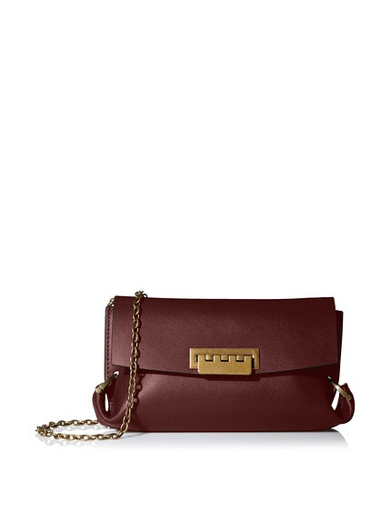 ZAC Zac Posen Contrast Lined Eartha Folded Gusset Crossbody, Vino