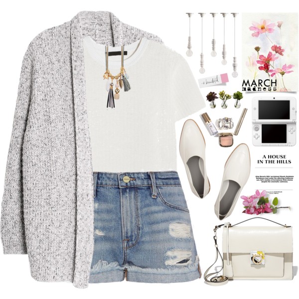 March Madness: High Tops #personalstyle #hightops #CasualChic #white #denimshorts #necklace #neutrals #beoriginal #alexanderwang Have a nice Saturday! ♥ @polyvore-editorial @polyvore