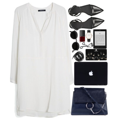 A fashion look from March 2016 featuring shirt dress, pointy-toe flats and shoulder handbags. Browse and shop related looks.