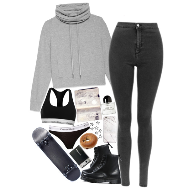 A fashion look from March 2016 featuring funnel neck hoodie, high waisted jeans and sports bra. Browse and shop related looks.