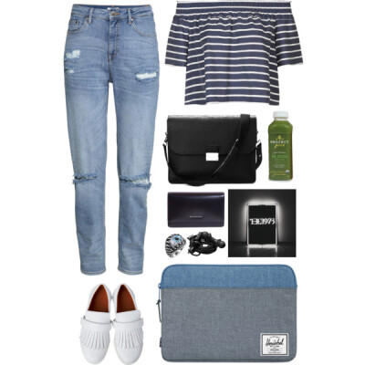 A fashion look from March 2016 featuring striped shirt, leather bags and givenchy bags. Browse and shop related looks.