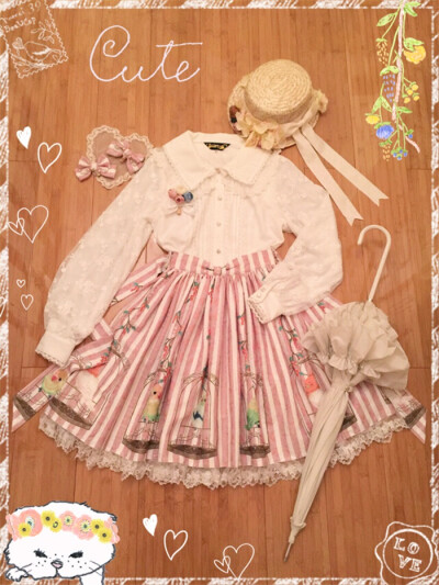 【Le Miroir Lolita】啾啾啾小鹦鹉 SK半身裙 定金