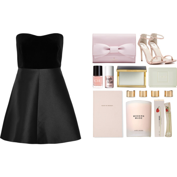 A fashion look from April 2016 featuring short cocktail dresses, high heel sandals and bow purse. Browse and shop related looks.