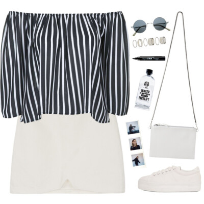 A fashion look from April 2016 featuring Topshop, mini skirt and white shoes. Browse and shop related looks.