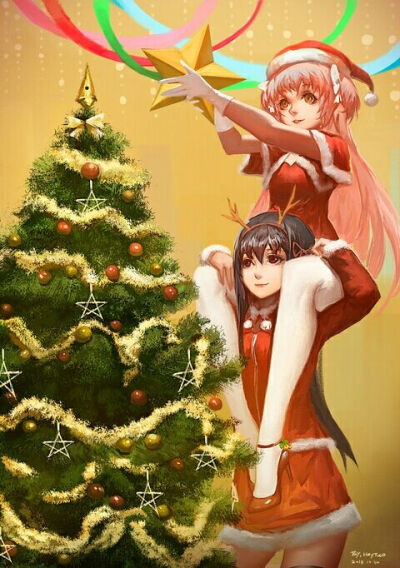 Marry ChristmasPixiv ID: 54201398绘师: 强襲型黑兎