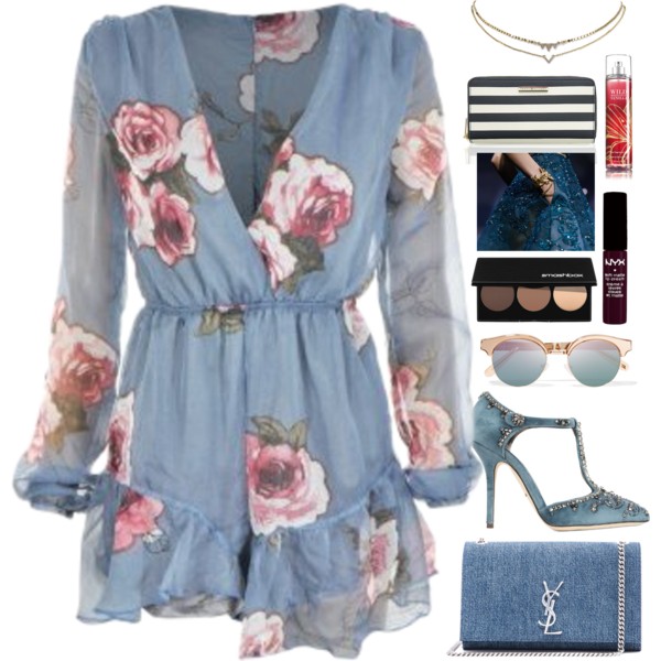 A fashion look from March 2016 featuring high heel pumps, denim purse and long wallet. Browse and shop related looks.