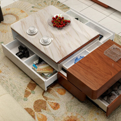 大理石多功能储物茶桌