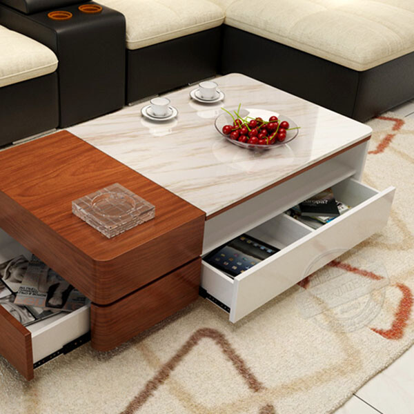 大理石多功能储物茶桌