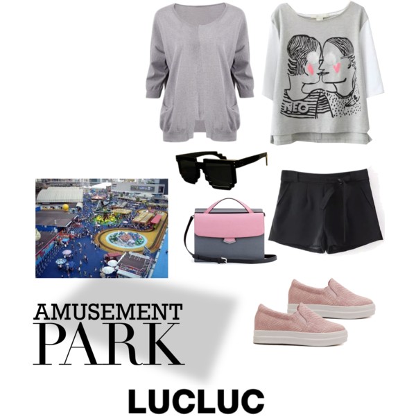 www.lucluc.com @lucluc #lucluc #amusementpark Shop these products: Top:http://www.lucluc.com/tops/t-shirts/lucluc-grey-lovers-printed-glasses-applique-t-shirt.htm?ade1-ccvii Shorts:http://www.lucluc.com/bottoms/shorts/lucluc-black-tailored-shorts.html?ade1-ccvii Shoes:http://www.lucluc.com/accessories/shoes/lucluc-pink-snake-printed-plat-shoes.html?ade1-ccvii Sunglasses:http://www.lucluc.com/accessories/sunglasses/lucluc-black-mosaic-sunglasses.html?ade1-ccvii