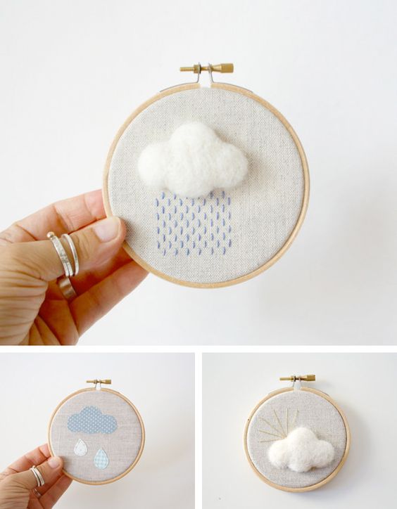 Cloud art hoop. So darn cute! #crafts: