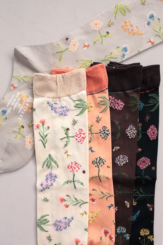 floral knee socks.: