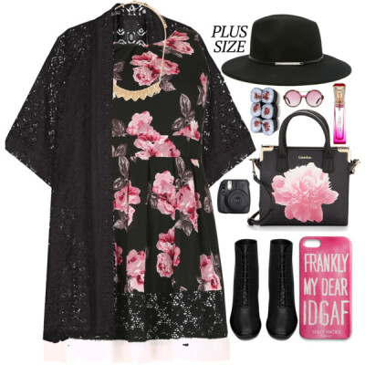 #floral #spring #springdate #plus #plussize #curvy #dark #kimono #ankleboots #necklace #accessories #casual #streetstyle #chic #springfashion #springstyle #ootd #ootn #daytonight #datenight #firstdate…