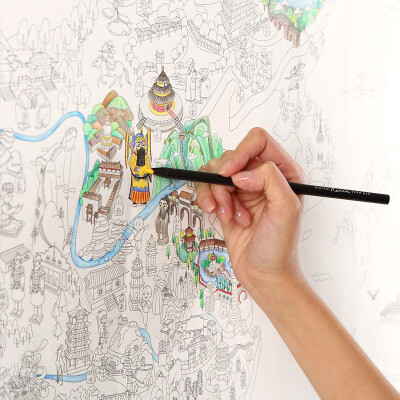 洋葱集市 / TopDot 旅行人生彩绘地图中国版 填色 创意礼品送小孩