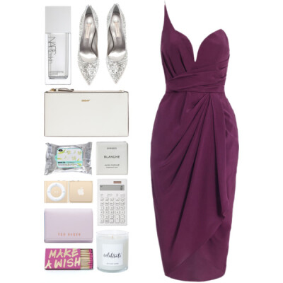 A fashion look from May 2016 featuring corset style dress, casadei shoes and evening purse. Browse and shop related looks.