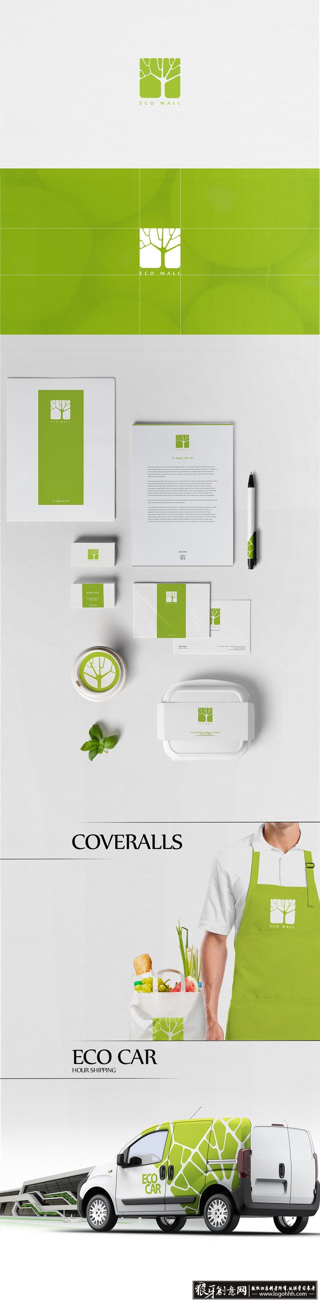 VI品牌设计 Ilya Kichuk品牌标志设计作品 Ilya Kichuk品牌创意绿色小清新VI 绿色环保概念VI设计