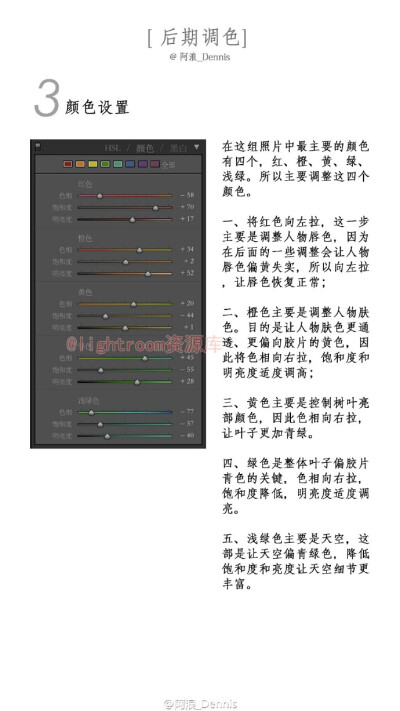 #Lightroom# 【第625期】如何将数码照片调出复古胶片感？对这种胶片的质感感兴趣的童鞋们，可以自己借鉴学习，转需~（摄影，后期@阿浪_Dennis ）