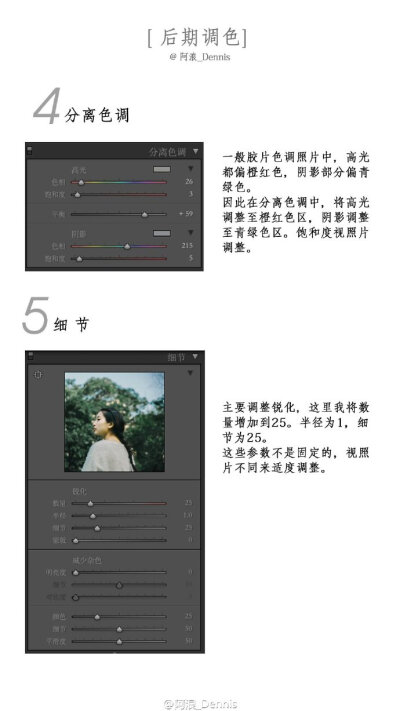 #Lightroom# 【第625期】如何将数码照片调出复古胶片感？对这种胶片的质感感兴趣的童鞋们，可以自己借鉴学习，转需~（摄影，后期@阿浪_Dennis ）