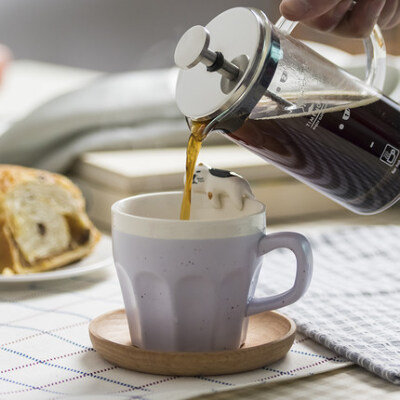 动物咖啡杯立体陶瓷杯 可爱卡通创意杯子 彩色猫咪水杯杯边动物杯