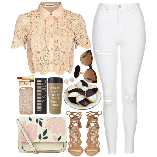 A fashion look from June 2016 featuring paisley shirt, high rise skinny jeans and t-strap flats. Browse and shop related looks.