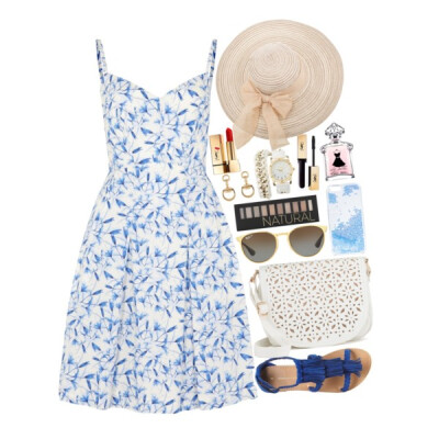A fashion look from June 2016 featuring short blue dresses, fringe sandals and shoulder handbags. Browse and shop related looks.