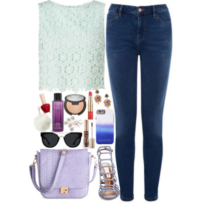 A fashion look from June 2016 featuring green top, blue jeans and steve madden sandals. Browse and shop related looks.