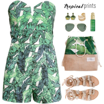 #tropicalprints #tropical #polyvorecontest #summeroutfit #summerstyle #summersandals #summer2016 #simpleset #jumpsuit #hottropics