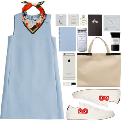 A fashion look from October 2015 featuring shift dresses, canvas sneakers and handbags purses. Browse and shop related looks.