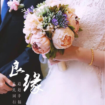 定制 孙小妹原创设计多肉森系混搭花束欧式户外婚礼结婚新娘手捧花仿真